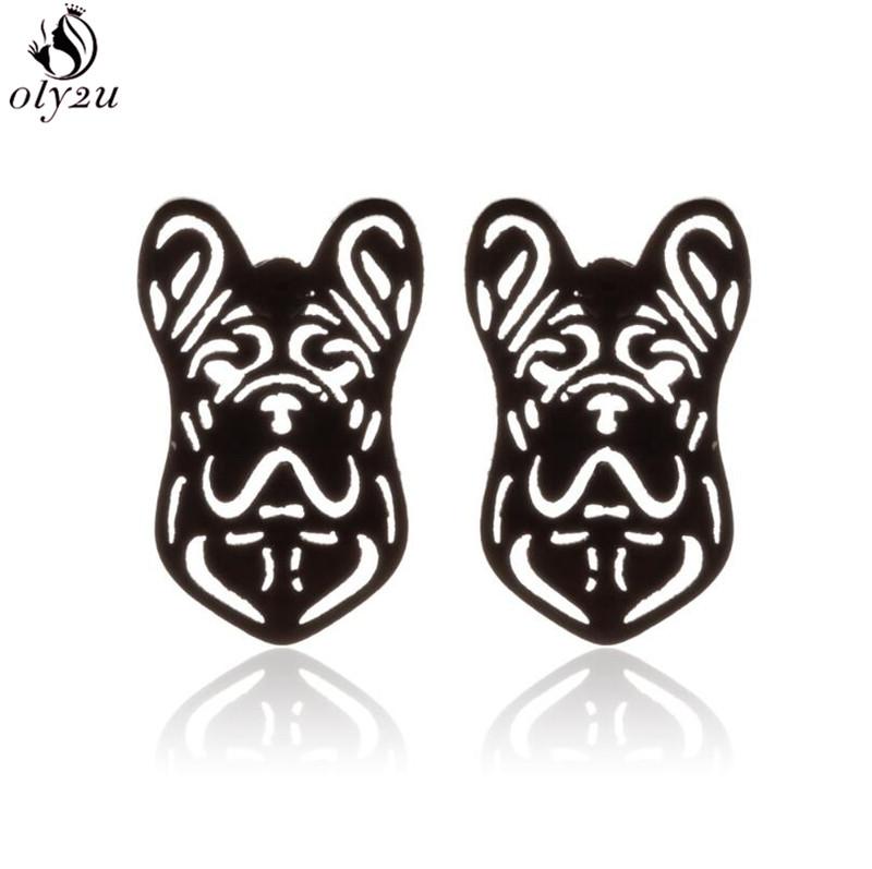 Mini Stainless Steel Geometric Earrings Black for Women Men Heart Triangle Leaf Volleyball Ear Studs Punk Piercing Pendientes