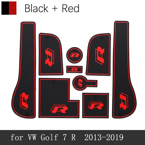 Protiskluzové podložky s drážkou Gate Mat Cup Groove Pad pro VW Volkswagen Golf 7 Mk7 GTI R 2013 2014 2015 2016 2017 2018 Hole Pad Car