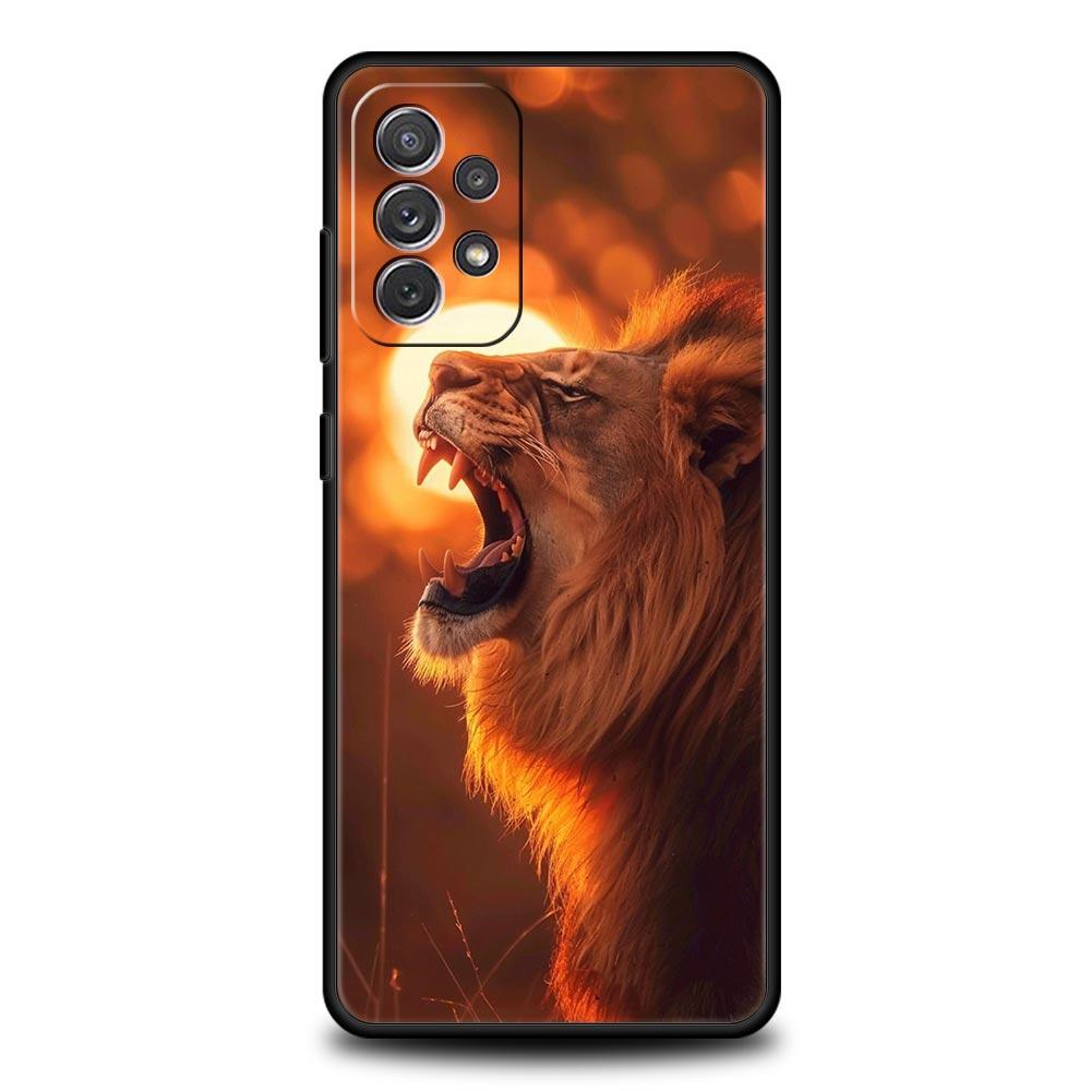 Phone Case For Samsung Galaxy A15 A13 A51 A71 A41 A31 A21S A03S A05 A35 A32 A55 A23 A25 A33 A53 A73 5G Lion Alpha Male Cub Cover