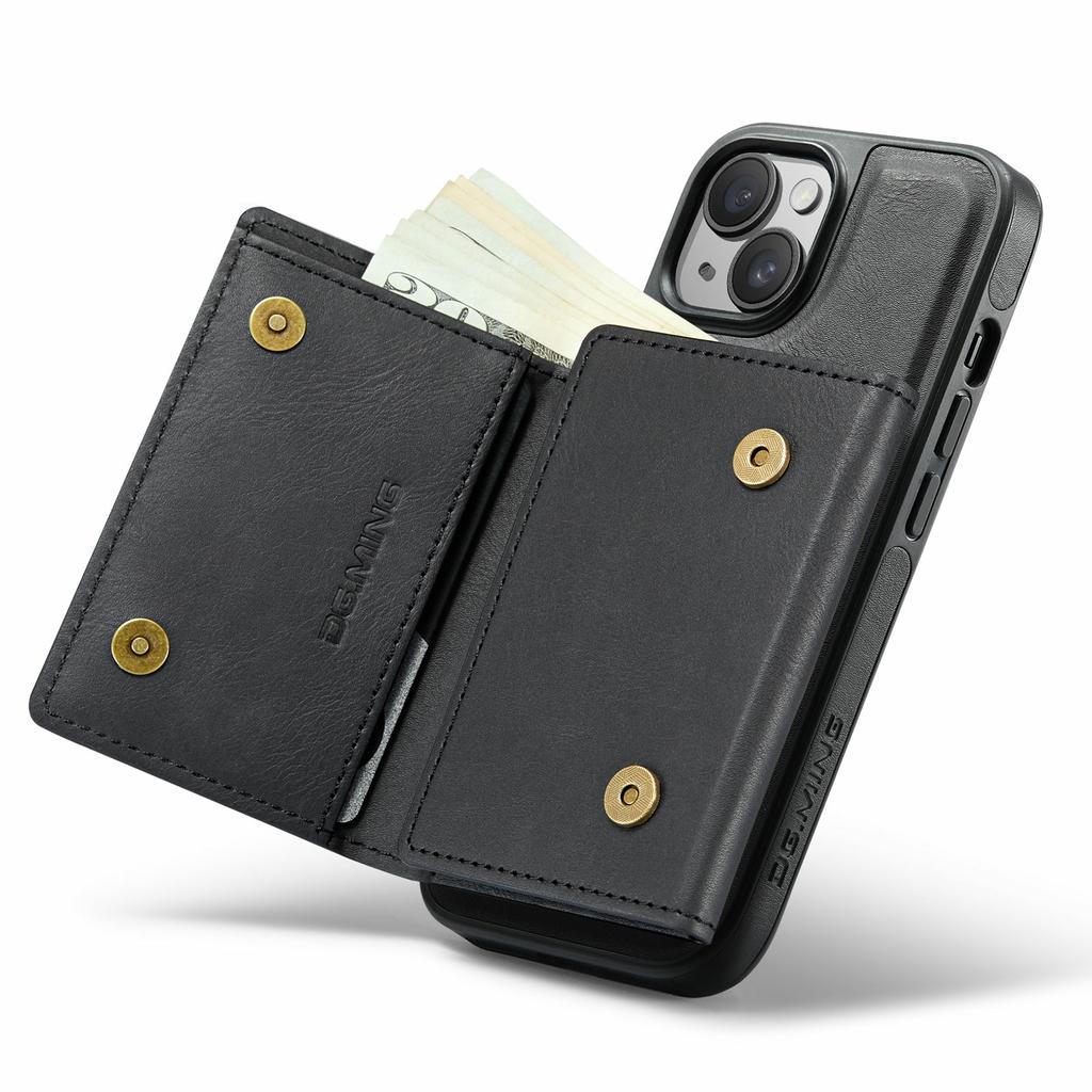 DG.MING M6 Serie Für iPhone 14 Plus Hülle Magnetische Brieftasche PU+PC+TPU Handyhülle