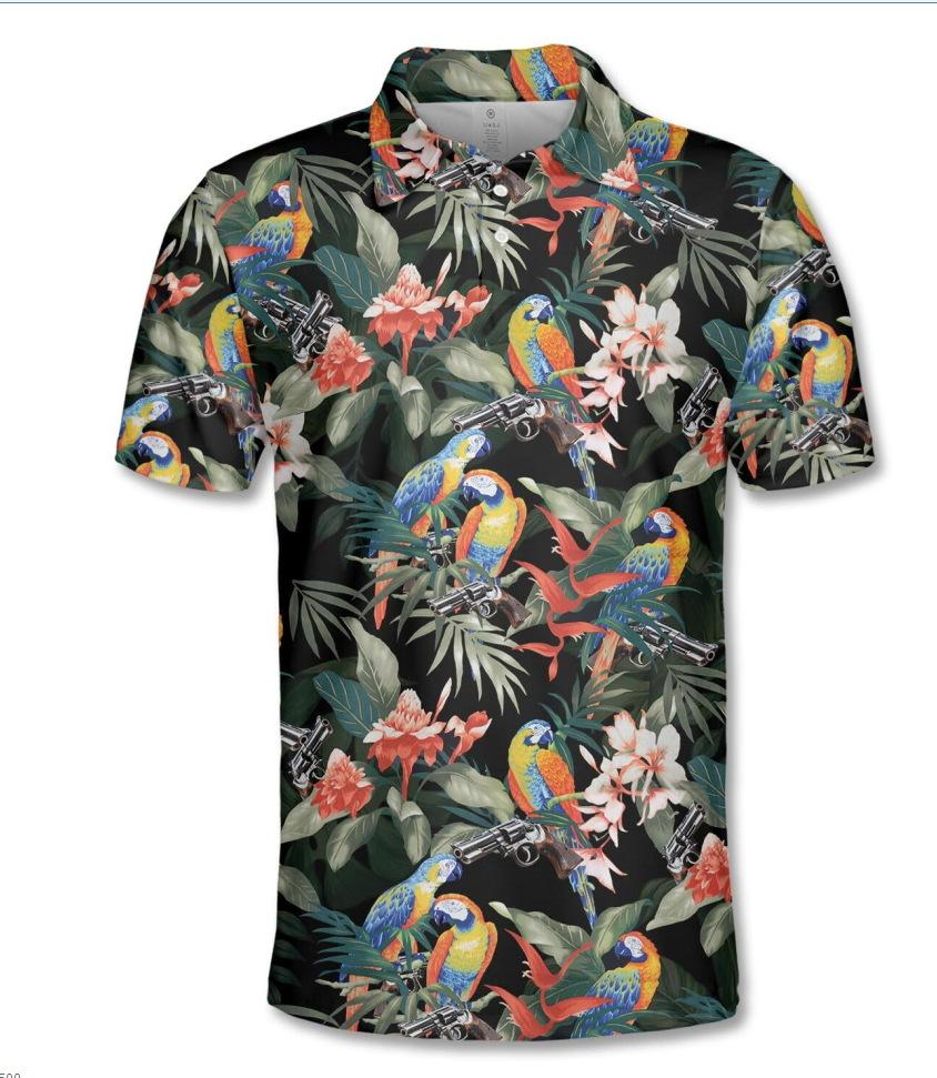 Cool Duck Graphic Short Sleeve Polo Shirt, Trendy Casual Summer Top