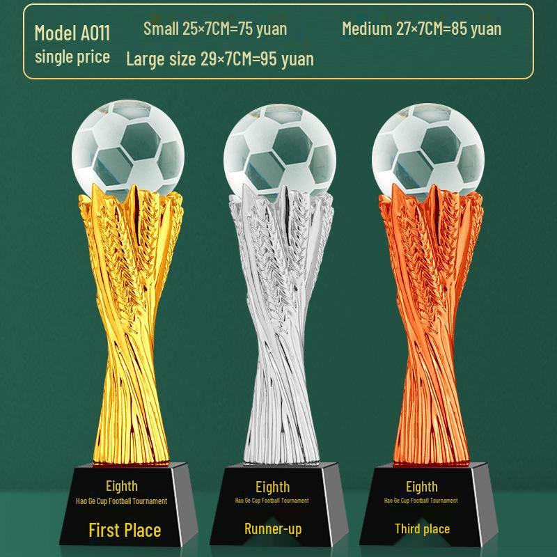 Custom Crystal Football Trophy - 2025 Golden Boot Top Scorer Award (Extra Large)