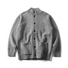 Unisex Oversized Ribbed Hem Knit Cardigan With Stand Collar Pineapple Casual Sweater Fall