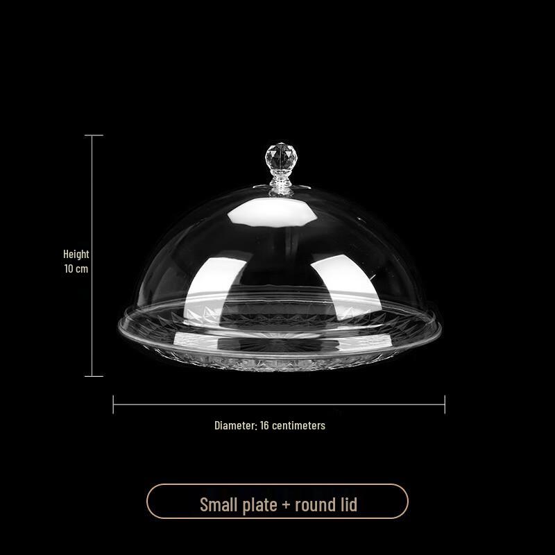 Covered Round Plastic Snack Plate Plate 15cm, 6 inch Lid