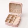 HOMZY 1pcs Single Layer Storage Box Ladies Travel Leather Jewelry Box Classic Black Pure White Fashion Pink Storage Box