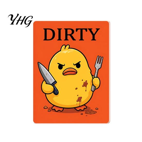 Animal Magnetic Decoration Clean Dirty Dishwasher Magnet, Acrylic Cartoon Sign, Decorative Kitchen Supplies Double-Sided & Magnet for Heavy Duty Sign