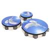 3PCS Wooden Tambourine Double Row Bell Jingles Hand Held Drum Hand Percussion Instrument for Adults Kids 6in 8in 10in