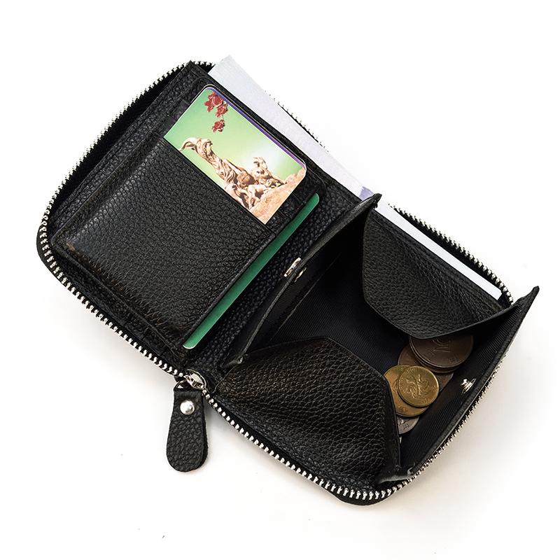 2026 New Short Wallet Men Women Vintage Fashion Card Holder Zipper Coin Purse Crazy Horse Leather Mens Slim Zipper Purse Wallet