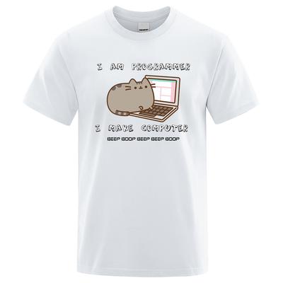 I Am Programmer I Make Computer Funny Male Tshirts Sweat T-Shirt Summer Casual Tops Oversized Street Men