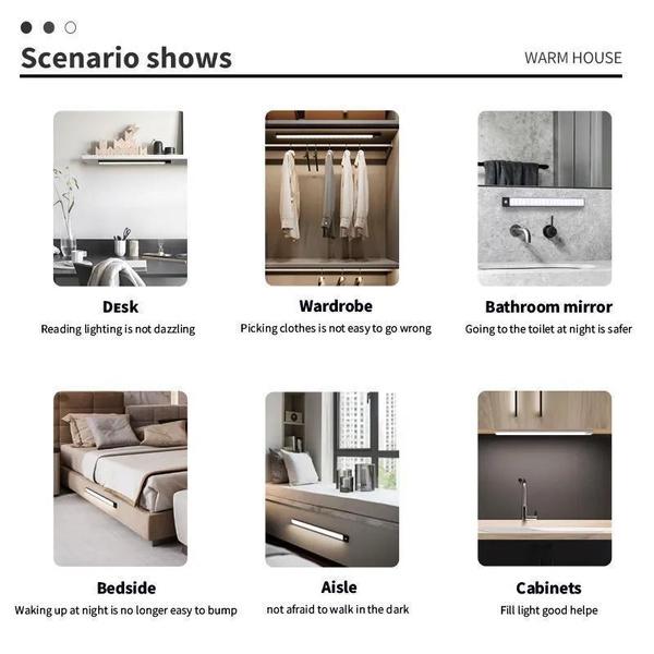 1PC  Led Motion Sensor Cabinet Light, Under Counter Closet Lighting, Intelligent Light, Wireless Magnetic Usb Rechargeable Kitchen Night Lights