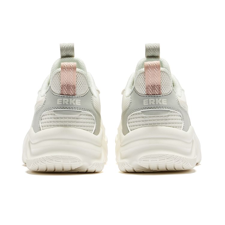 Erke Jiao Ao 2.0 Mesh Leather Splicing Comfortable Shock Absorbing Wear Resistant Low Top Lifestyle Casual Shoes Women Sneaker 52124102101-006