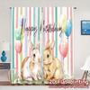 2pcs   2D FLAT PRINTING Curtains (Without Rod) BirthdayBunnies Fashionable Modern Curtains Fabric Curtains Holiday Use for
