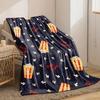 Cartoon Popcorn Digital-printed Polyester Bedroom Velvet Flannel Cover Blanket Fleece Soft Sofa Cover Blankets for Beds