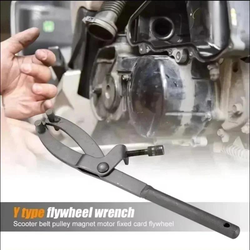Universal Motorcycle Moped Scooter Flywheel Variator Clutch Remove Holder Repair Tool Black Metal