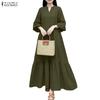 Women Casual V-Neck Long Sleeve Elegant Long Dress