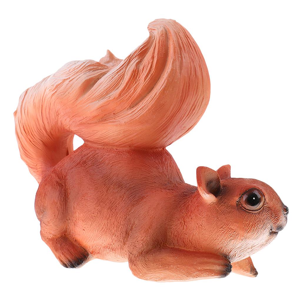 Realistic Squirrel Sculpture Resin Figurine Lawn Ornament Garden Decor for Outdoor Home Table Decoration