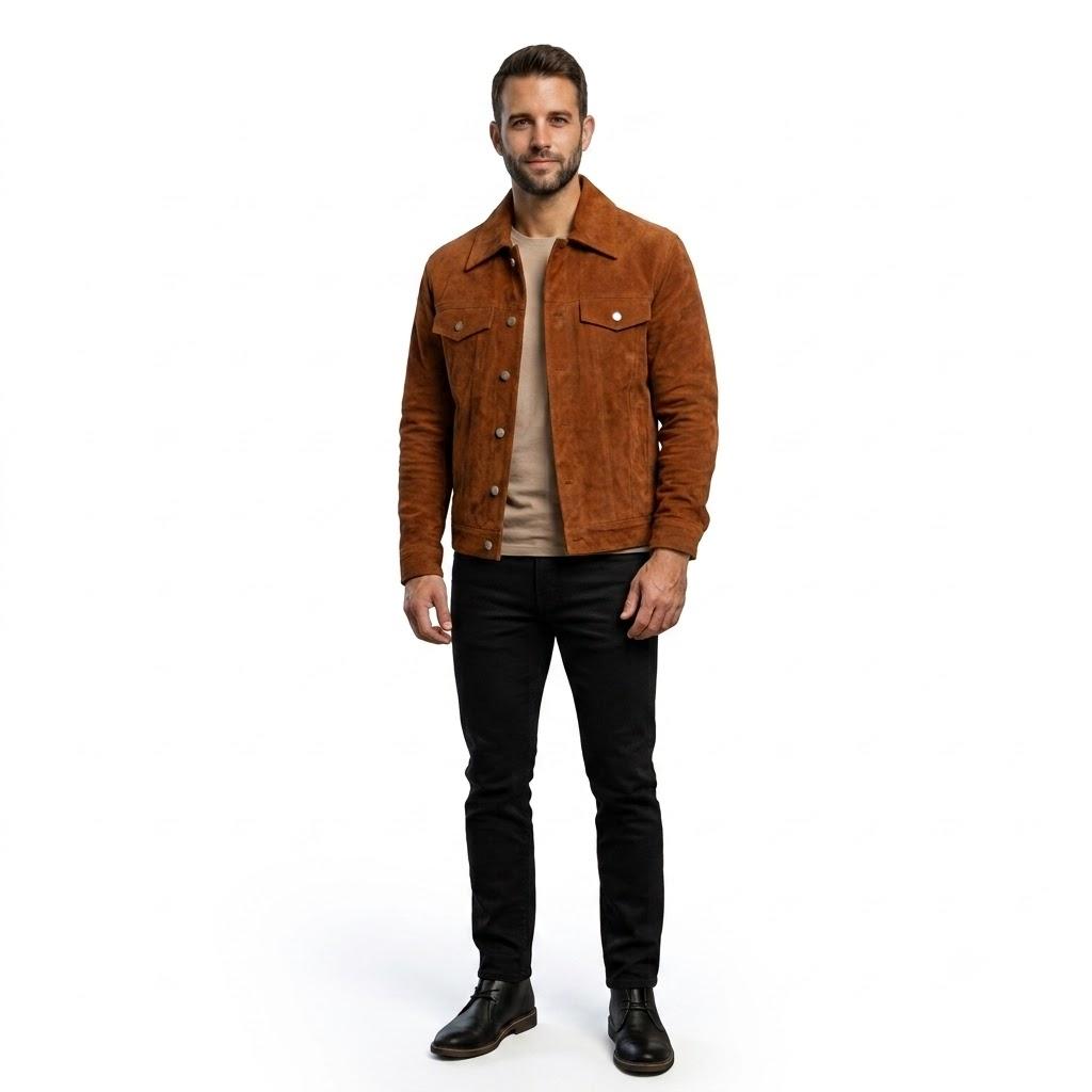 Stylish Tan Brown Biker Handmade Men`s