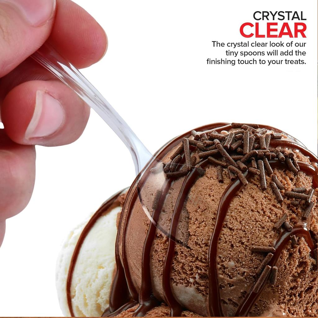 50/100/200PCS Transparent Plastic Disposable Service Spoon With Ergonomic Handle Suitable For Parties Catering Buffets Restauran