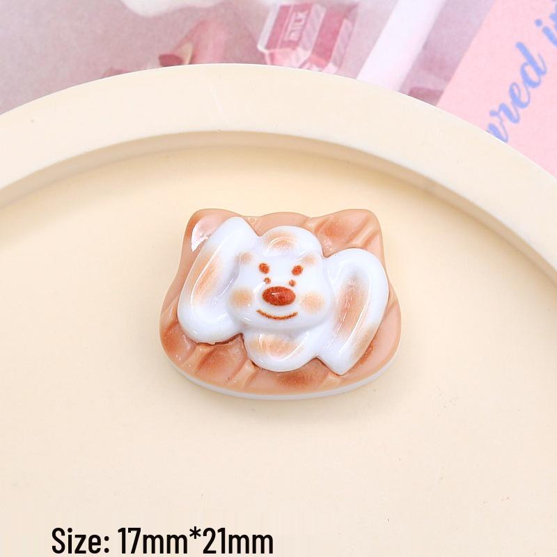 Little Bear Sandwich Cookie DIY Accessories: Hair Clip, Shoe Buckle, Cream Glue, Resin Decorations.