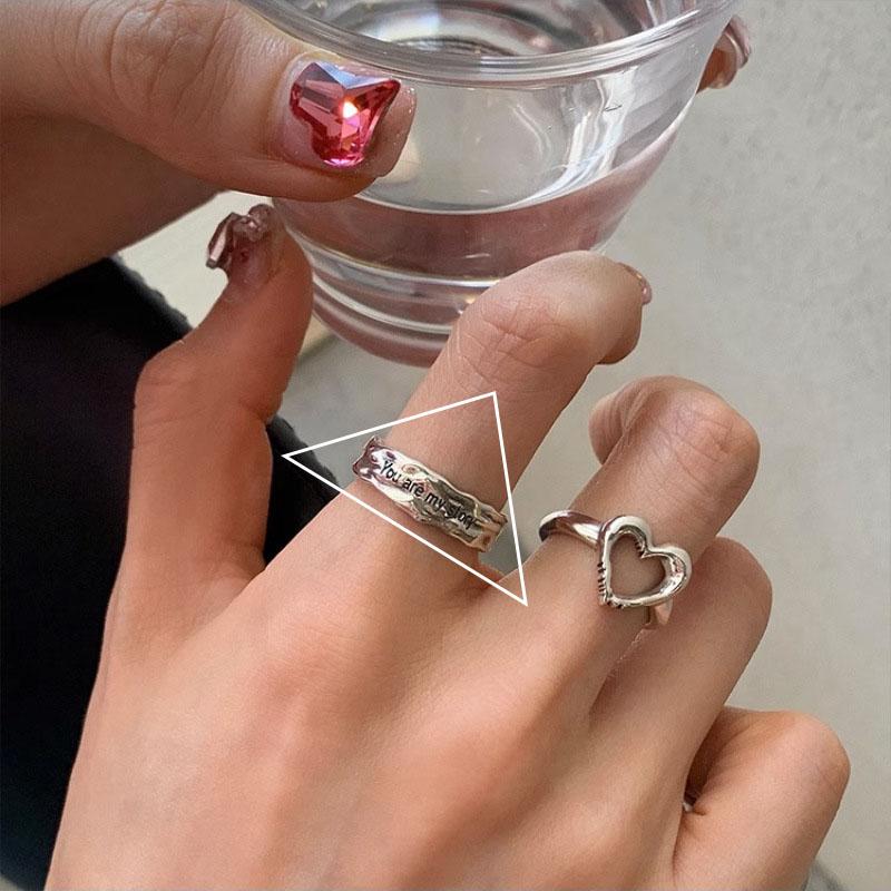

PANJBJ 925 Sterling Silve White Shells Punk Geometry Ring for Women Simple Surface Vintage Exaggerated Zircon Dropshipping