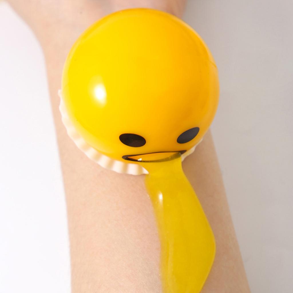 Cute Yellow Round Sucking Vomit Lazy Egg Yolk Exhaust Decompression Toy Fun Decompression Toy Sensory Toy Tricky Game Suitable For Children And Adults