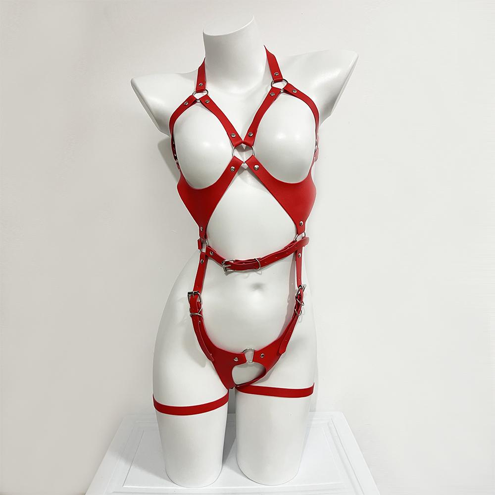Sexy Body Harness Belt Set Tights Women Bdsm Leather Lingerie Fetish Clothing Underwear Harness Bondage Goth Accessories