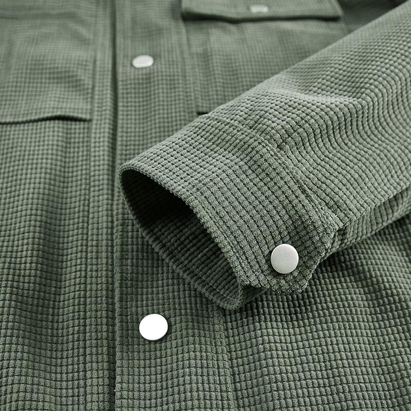 Jeep Men's Waffle Knit Casual Outdoor Lapel Jacket