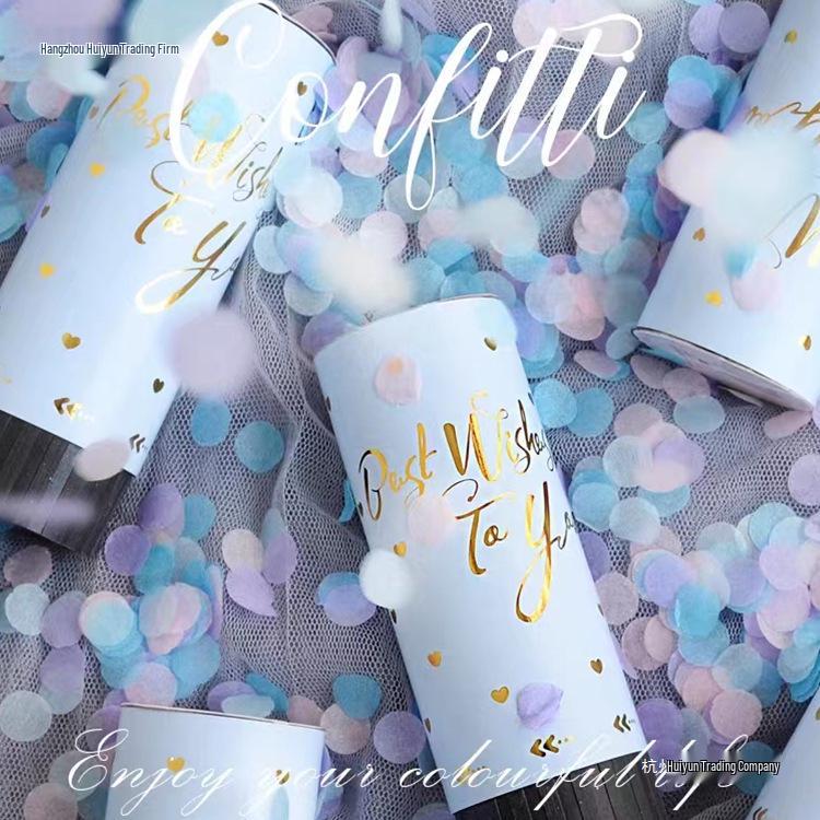 Silver Confetti Cannon for Birthday, Wedding, Party Decor & Photo Props