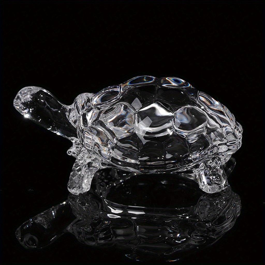 1PC Crystal Turtle Figurine Miniature Tortoise Statue, Chinese Lucky Ornament For Home Office Desk Decoration Accessories