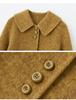 2025 Autumn/Winter Korean A-Line Cashmere Wool Overcoat with Doll Collar - Loose, Plus Size Fashion.