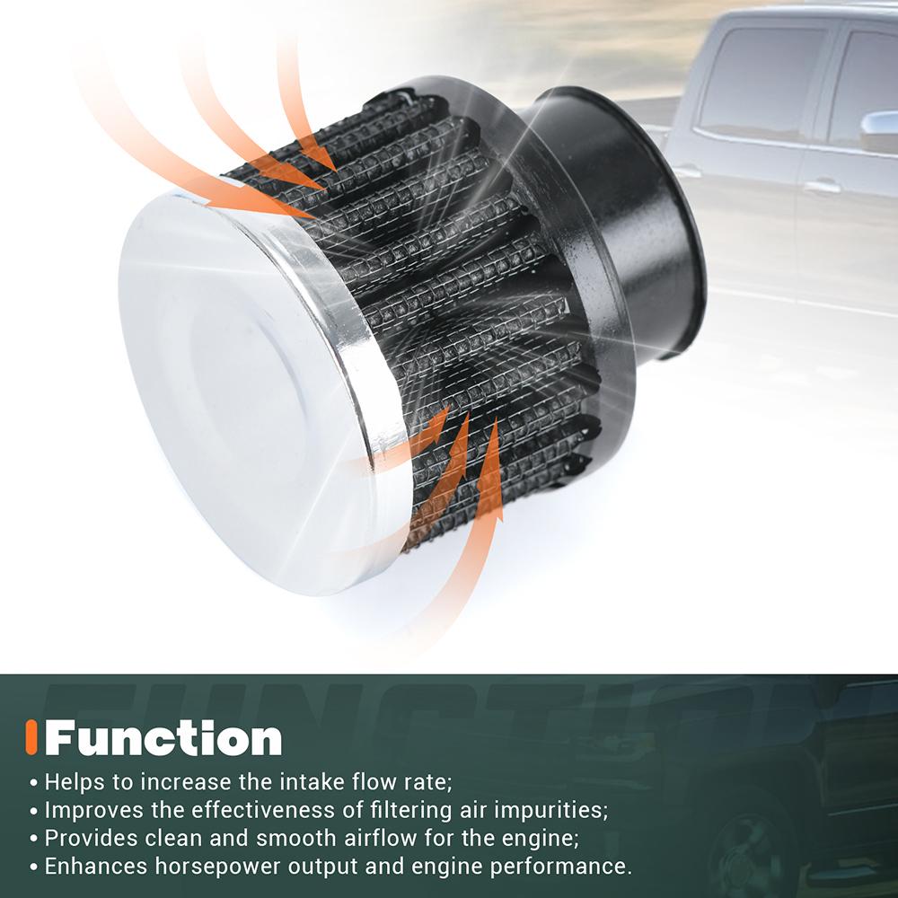 Universal Car Air Filter 12mm 25mm for Motorcycle Cold Air Intake High Flow Crankcase Vent Cover Mini Breather Filters