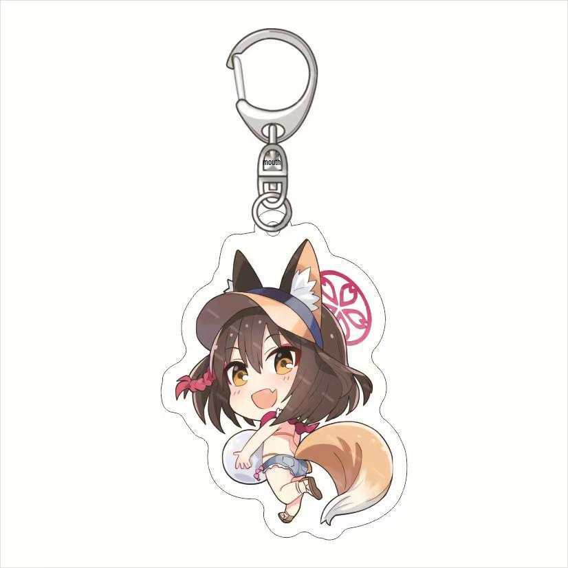 Blue Archive Hyakki Yako Keychain: Kasuga Tsubaki, Waraku Chisato, Kutada Itsuki Acrylic Pendant