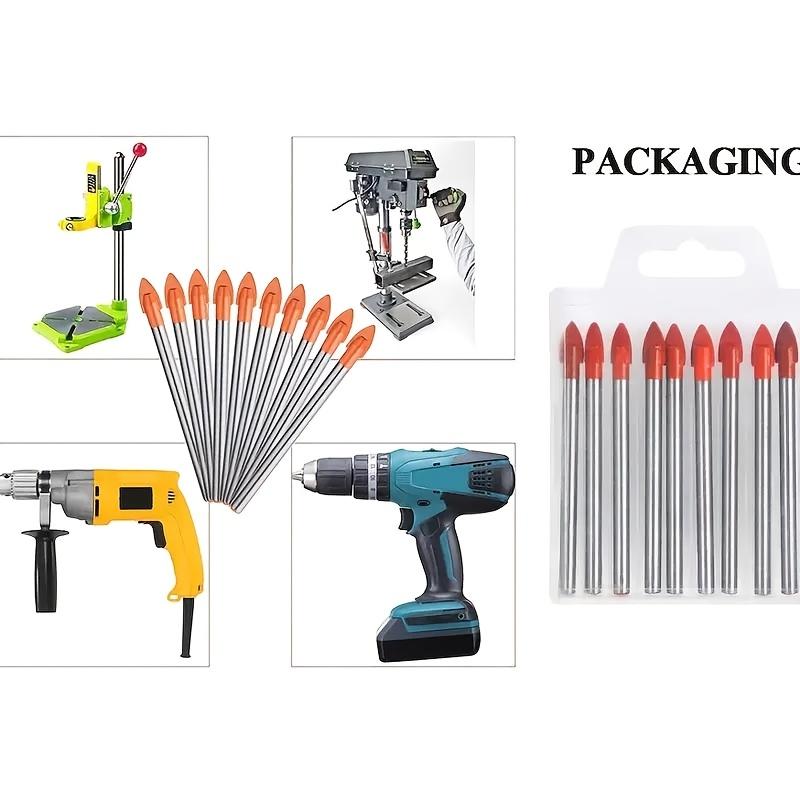 Set profesional de 10 burghie, carbură de tungsten 6mm, potrivit pentru sticlă și faianță, porțelan, marmură, aluminiu, oglinzi, lemn