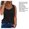 Women Vest V-neck Sleeveless Lace Sling Tops Solid Color Loose Fit Commuter Style Summer Vest Daily Wear