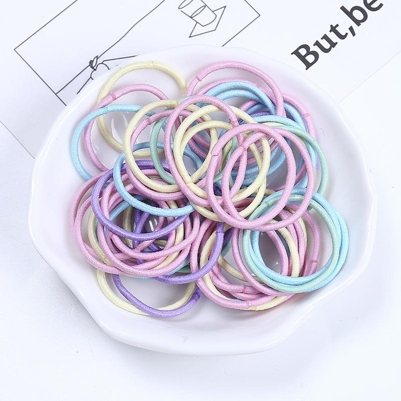 Spring sweet children's jewelry candy color tie hair rubber band girls do not hurt hair cute colored hair band