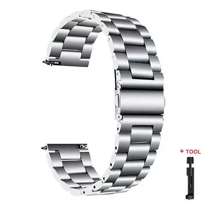 22mm 20mm Strap for Samsung Galaxy 7 6 5 4 40/44mm 6Classic Gear S3 Active2 Stainless Steel Bracelet for Huawei GT3 4Pro Amazfit