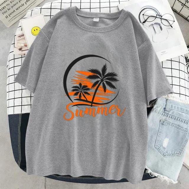 2025 Women's Casual Loose-Fit European & American High Street Printed Short Sleeve T-Shirt Trend Top