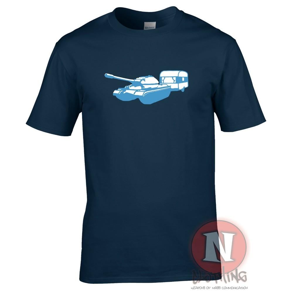 Tank And Caravan TShirt Banksy Urban Graffiti Military Caravaning Funny Movie