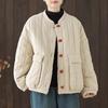 Cotton and Linen Women's Quilted Jacket Spring Autumn Retro Chinese Style Short Thick Casual Padded Coat Top