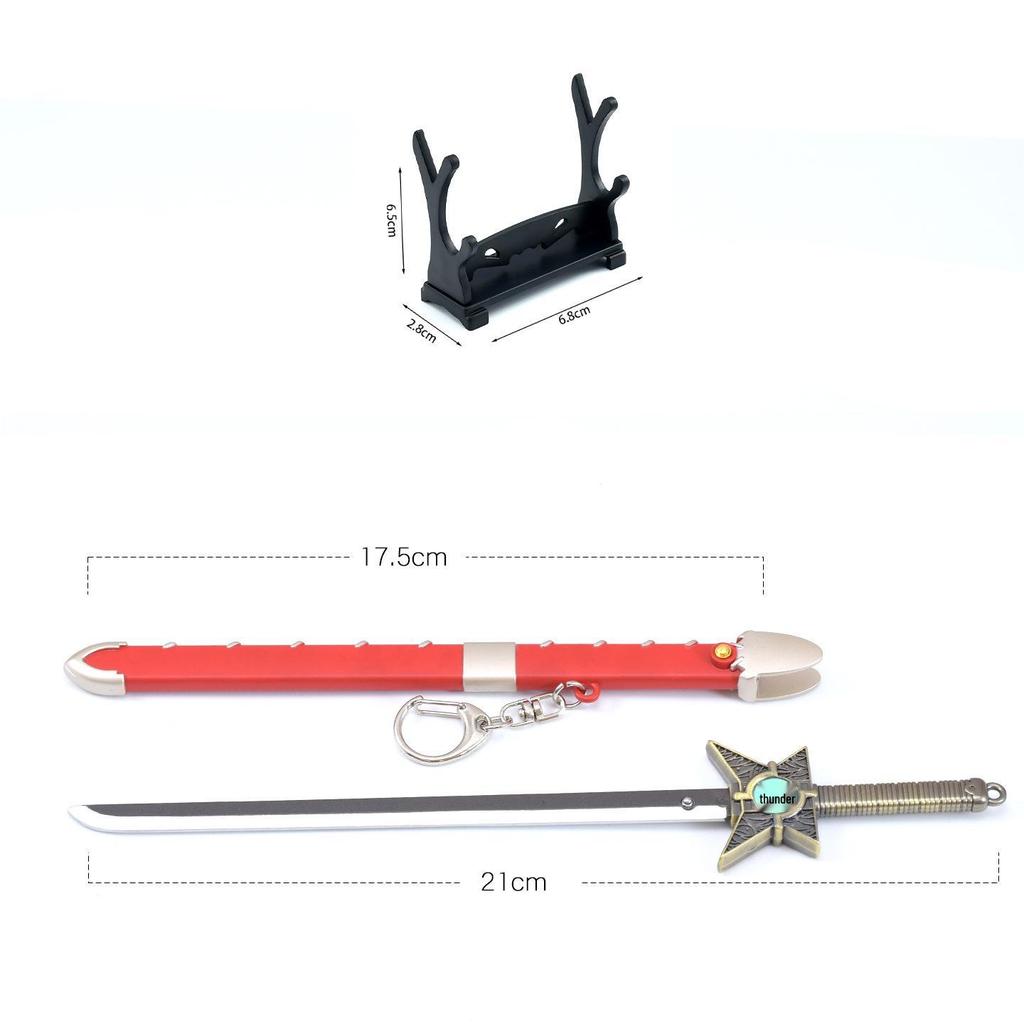 Nine Dragon Balls Metal Model Toy: Thor's Sword & Wind God's Spring-loaded Cold Weapon Ornament.