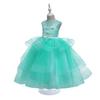 European and American Princess Flower Girl Dress - Long Patchwork Design for Children