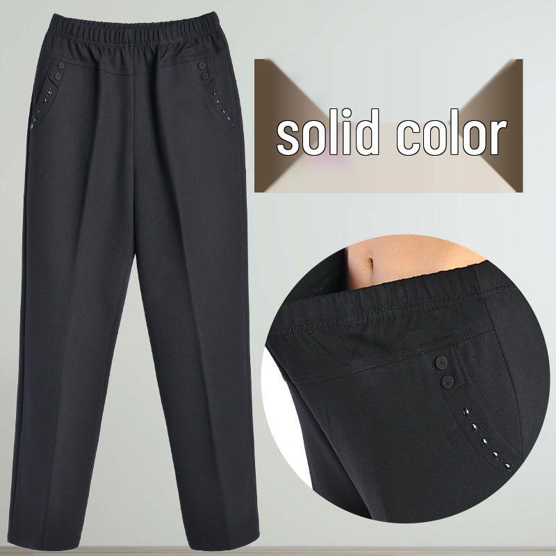 

Velvet-Lined Straight-Leg Pants for Middle-Aged and Elderly Women M 85-98 lbs
