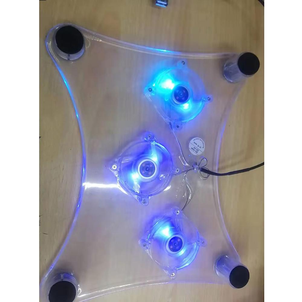 3 Fans USB Cooler Cooling Pad Stand LED Light Radiator For Laptop PC Notebook