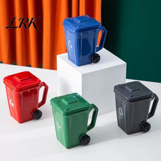 Mini Recycling Bin Mug Funny Trash Ceramic with Lid, Novelty Garbage Can Drinking Tea Cup Handle, Coffee Mug, Gag Gifts for Coworkers, Office