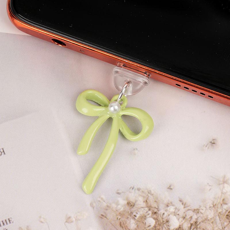 Phone Dust Plug Pendant For Type-C Port Cute Bow Mobile Phone Dust Plug Charging Port Protector Anti-Dust Plug Cover