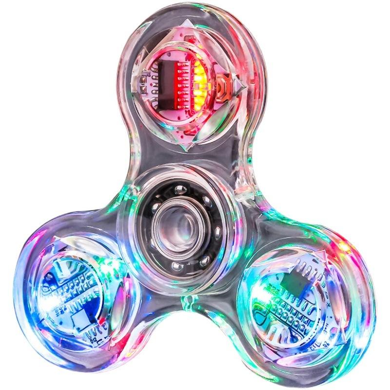 Crystal Luminous Fidget Spinner LED Light up Sensory Fidget Toys for Kids Adults ADHD Stress Anxiety Relief Toys Party Supplies