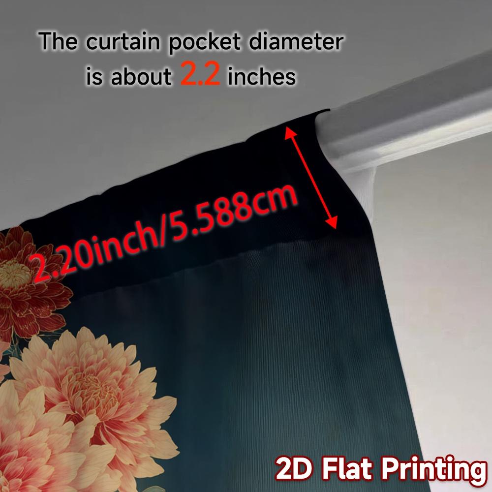 2D FLAT PRINTING 2pcs Curtains (Without Rod) Floral Fantasy in Bloom Valentine is day Festival Fashion Curtains Versatile