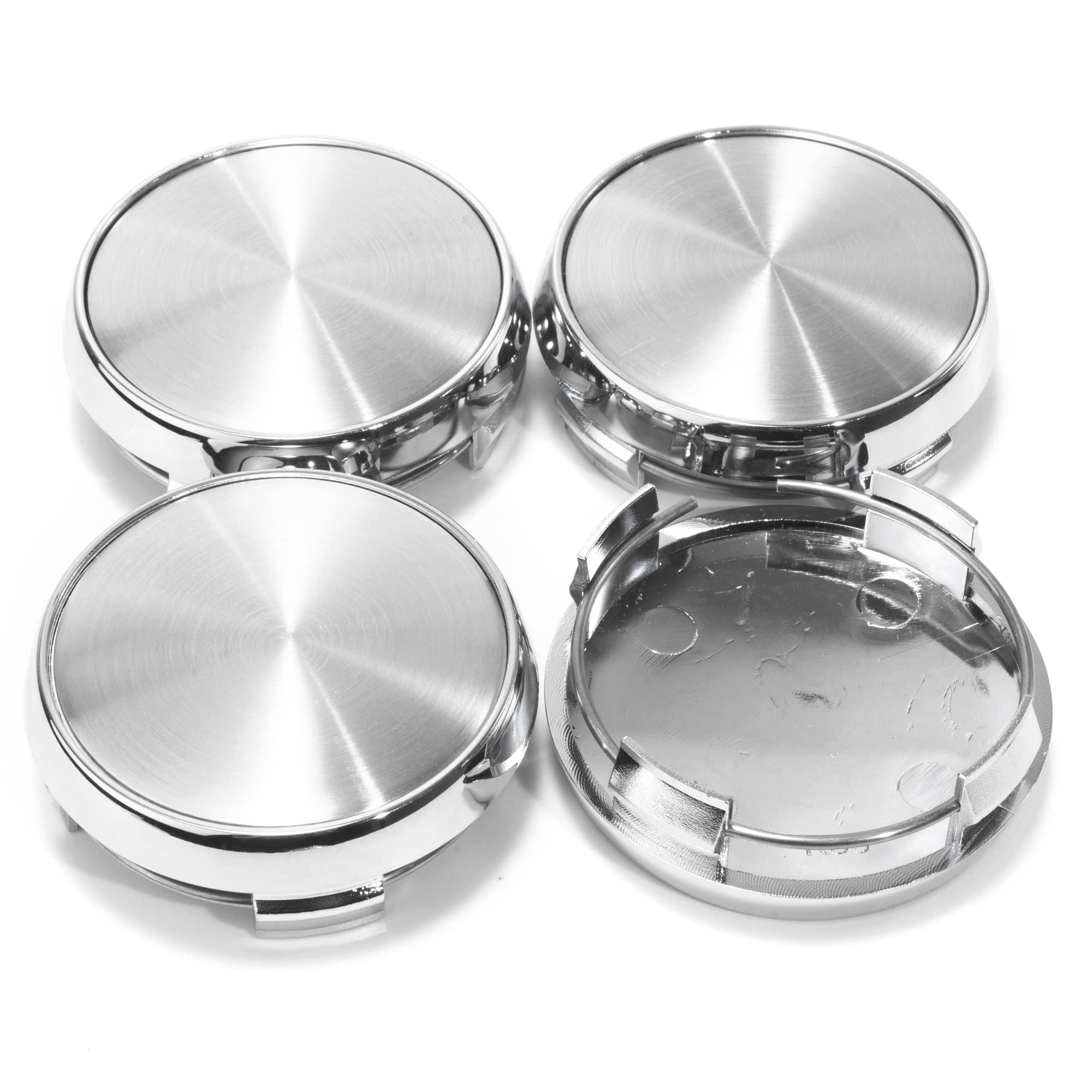 

Set of 4 65mm and 63mm Wheel Center Caps, Simple Silver