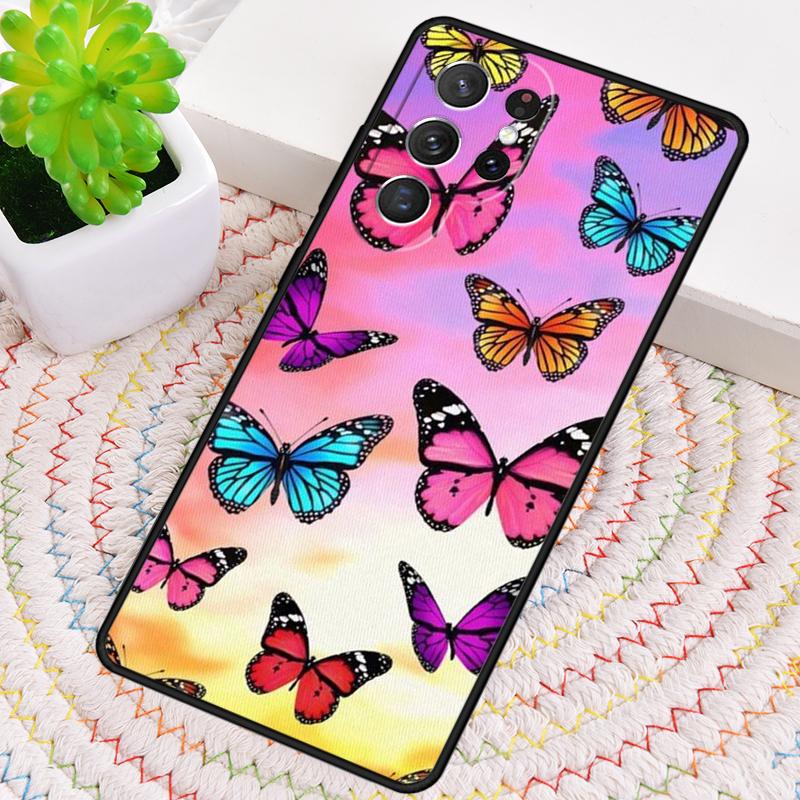 Cute Aesthetic Butterfly Soft Phone Case for Samsung Galaxy Note 10 Pro S26 Ultra S23 S24 FE S25 S21 S22 PLUS Shockproof Cove