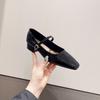 Summer Heat Mary Jane Square Head Small Leather Shoes Temperament Commuting Low Heel With Skirt Evening Word With High Heels
